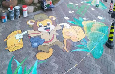 融安夏季画地面彩绘会遇到的问题